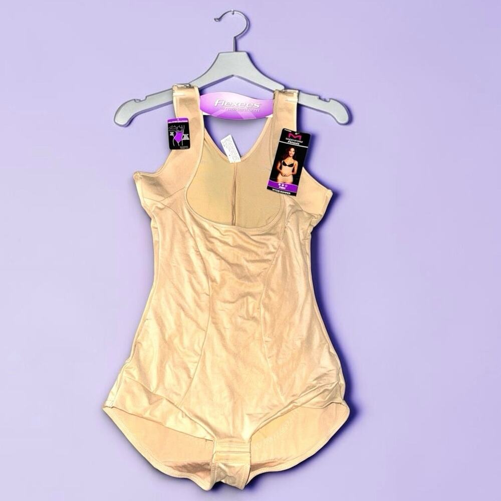 NWT Maidenform Flexees Ultra Firm Control Romper WYOB Shaper Large Beige
